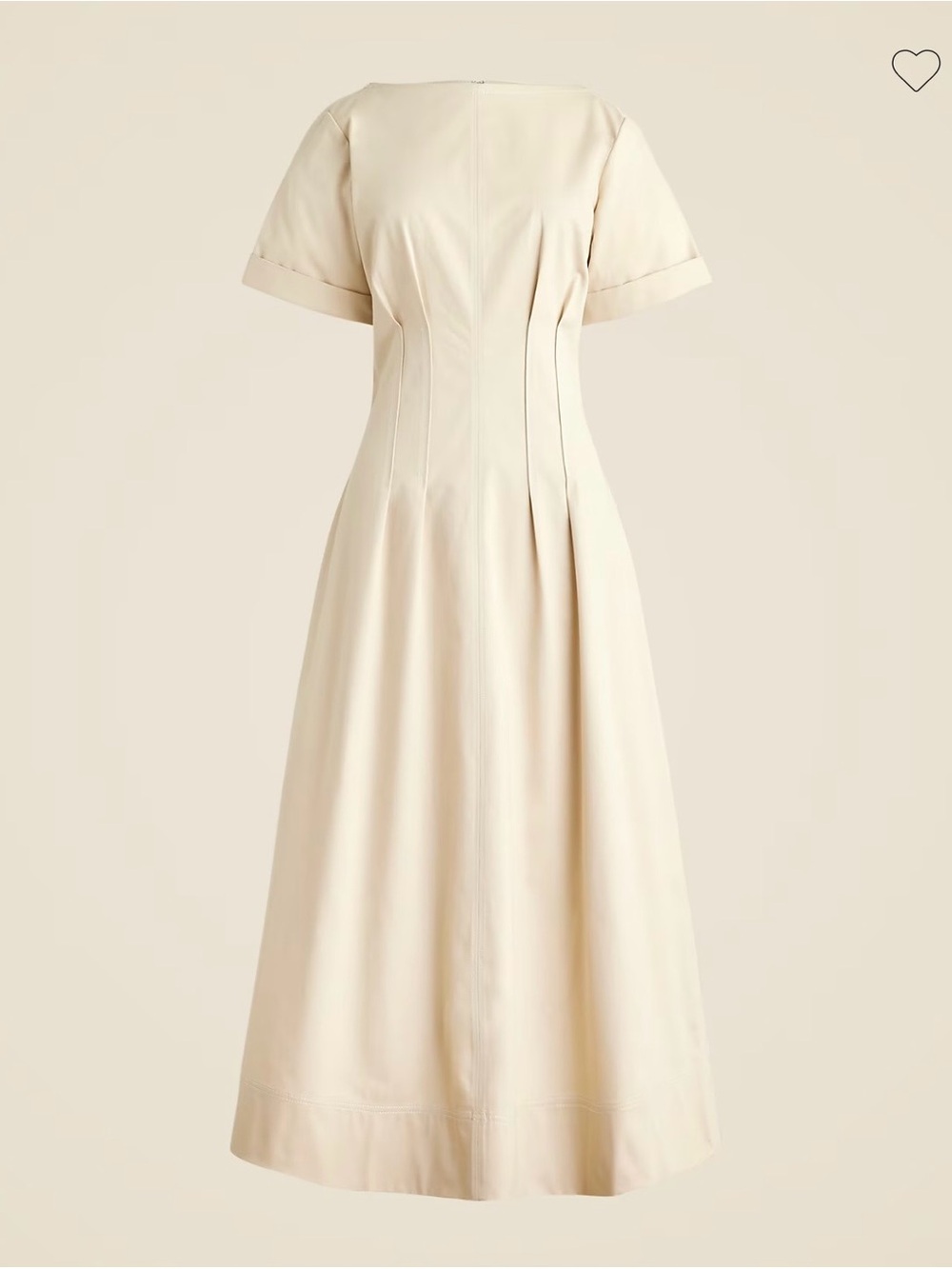 NWT J. Crew Short-sleeve pintuck midi dress in stretch twill medium